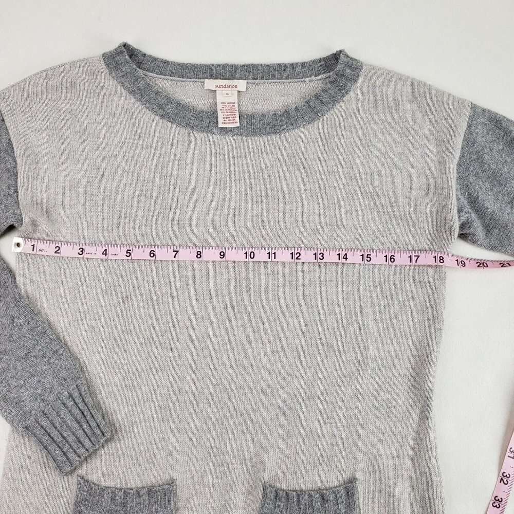 Sundance Cashmere Angora Blend Sweater Womens Small Gray Wool Pocket Pullover - Picture 8 of 8